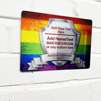 Personalisiertes Spiegelschild - Regenbogen Spiegel Flagge Lgbt Gay Pride Peace Gedrucktes Metallschild Wand Kunst Bar Name Hinzufügen von SQ4Upersonalised