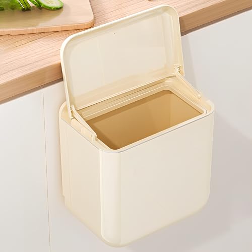 SQAQS Wandküchenmülleimer, Platz Sparen, Lebensmittelabfall Caddy, kleiner Innenmülleimer für Arbeitsplatte oder Schrank, Küchenschrank Tür unter Spülbecken Kunststoffmülleimer (Milchig Weiß) SQAQS Wandküchenmülleimer, Platz Sparen, Lebensmittelabfall Caddy, kleiner Innenmülleimer für Arbeitsplatte oder Schrank, Küchenschrank Tür unter Spülbecken Kunststoffmülleimer (Milchig Weiß) von SQAQS