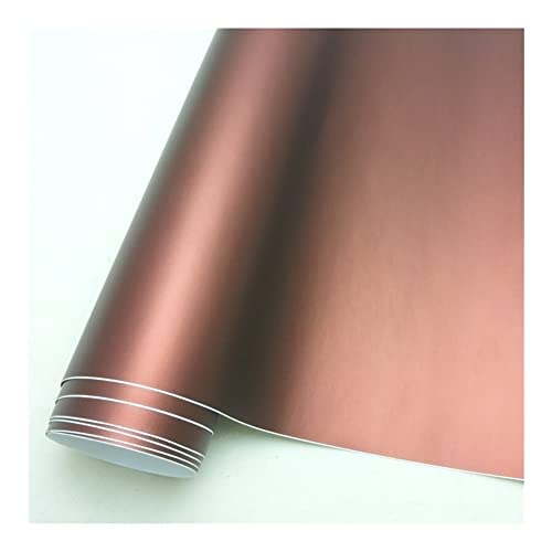 SQIANKUN Autofolie Mehrere Farben rot blau Gold grün grün lila Mattes Satin Chrom Vinyl car wrap Film stehungsstufe Bubble carmarping Styling Auto Folie(Coffee,152X30 cm) von SQIANKUN
