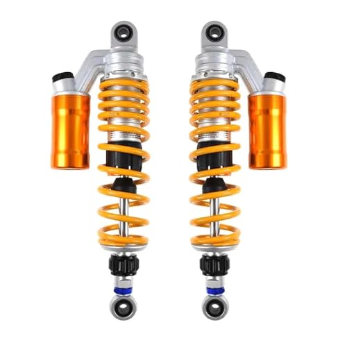 Aufhängungsdämpfer 320mm 340mm 360mm Motorrad Dämpfung Einstellbare Hintere Stoßdämpfer Universal Für Kawasaki Für Suzuki Roller ATV Quad Stoßdämpfer Federbeine(Yellow 360mm 1pair) von SQIFBA