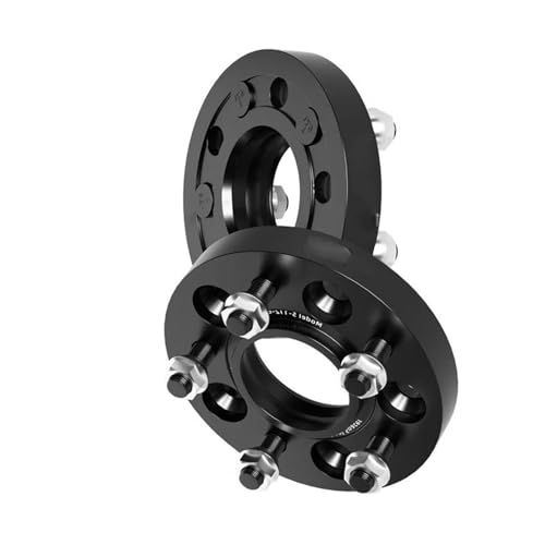 SQIFBA Spürverbreiterungsatz 2/4 Stück 5x114,3 CB 64,1mm M12x1,5 Hub Centric Black Geschmiedete Spurverbreiterung für Breeze Flanschplatte 15/20/25/30/35 mm(2pcs 30mm) von SQIFBA