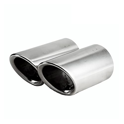 SQIFBA Verchromter Edelstahl-Auspuff Für A1 A3 A4 Tt 2009–2015, Auto-Schalldämpfer-Endrohrabdeckungen Endrohr(Silber) von SQIFBA