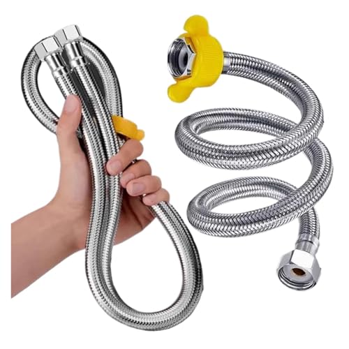 SQING 1/2" 304 Edelstahl Wasserhahn Einlass Geflochtener Schlauch for Küche Bad Toilette Garten Bewässerung Flexibles Verbindungsrohr(2m) von SQING