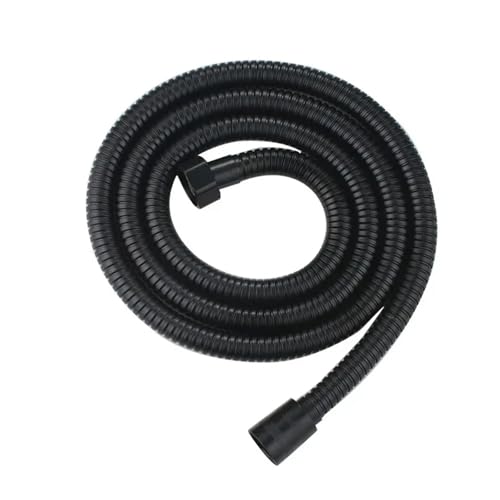SQING 1,5/2M Edelstahl Schwarz/Silber Schlauch Erweiterte Rohr Bad Dusche Rohr Rohr Wasser Rohr Schublade Bad Zubehör Rohre(Black,200cm) von SQING