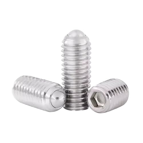 SQING 1-10 STÜCKE Metrisches Gewinde M3 M4 M5 M6 M8 M10 M12 Edelstahl Federkugelkolben Stellschraube(M6X12 10pcs) von SQING