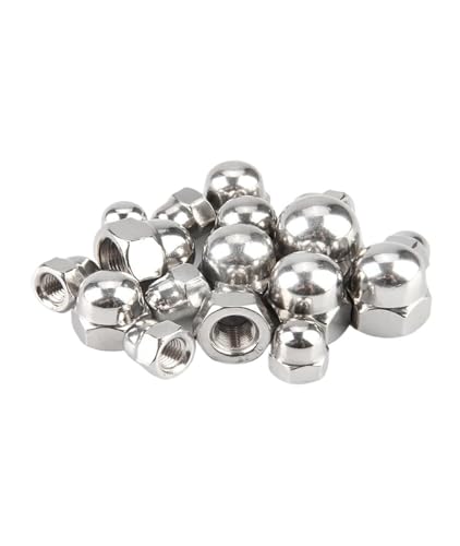 SQING 1~5 Stück M8 M10 M12 M14 M16 M20 304 A2 Edelstahl Feingewinde Hutmutter Sechskant Feinzahn dekorative Abdeckung Kuppelschraubverschluss(M10x1.0mm-3Pcs) von SQING