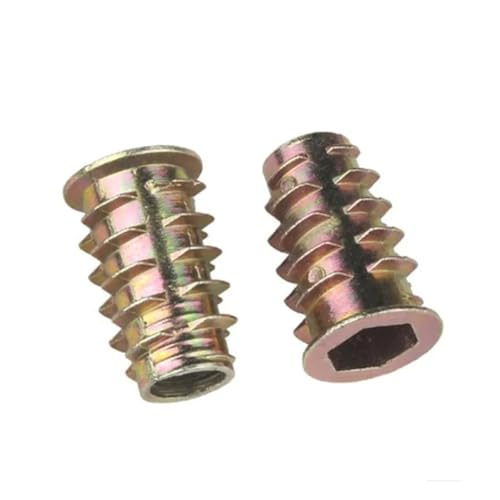SQING 10–50 Stück Holzeinsatzmuttern M4 M5 M6 M8 M10 1/4–20UNC 5/16–18UNC 3/8–16UNC Zinklegierung Flanschmutter mit Sechskantantrieb Möbelmutter(20pcs,5-16UNC X 20mm) von SQING