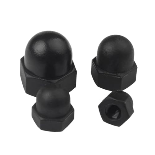 SQING 2-50 STK DIN1587 Nylon-Hutmutter M3 M4 M5 M6 M8 M10 M12 M14 M16 Schwarze oder weiße Kunststoff-Hutmuttern Dekorative Hutmutter(Black,M14 5pcs) von SQING