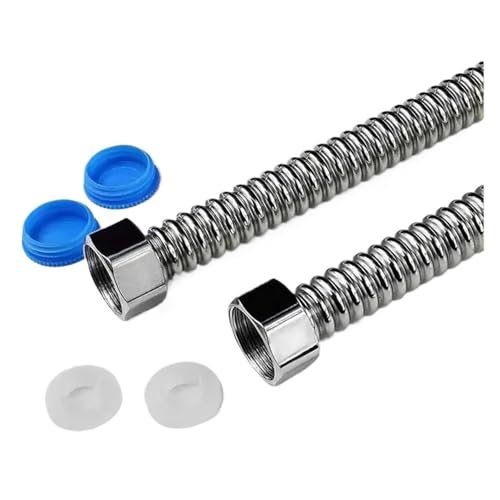 SQING 2 stücke G1/2 "G3/4" G1 "Edelstahl Well Wasser Harte Rohr Schlauch 20-200cm(2pcsX 120cm,3-4 BSPP) von SQING