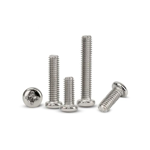 SQING 20–100 Stück M1 M1.2 M1.4 M1.6 M2 M2.5 M3 M3.5 M4 ISO7045 DIN7985 GB818 304 Edelstahl-Kreuzschlitzschrauben mit Flachkopf(6mm,M1.4 100pcs) von SQING