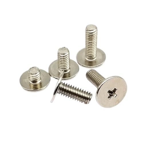 SQING 25 stücke M2 M2.5 M3 M4 Ultradünne Dünne Flache Extra Größe Große Große Kopf Bolzen Schraube for Laptop Notebook Fix Reparatur Computer G(2mm,M2.5 dk 7mm) von SQING