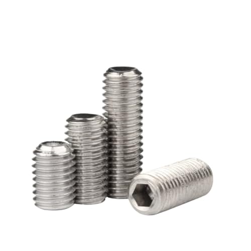 SQING 5-50 Stück DIN916 M1.6 M2 M2.5 M3 M3.5 M4 M5 M6 M8 304 Edelstahl Innensechskant Madenschrauben Ringschneide Madenschraube(X8mm,M2.5 50pcs) von SQING