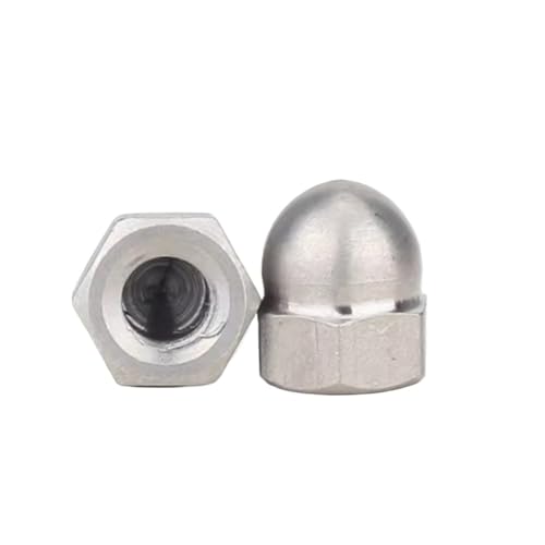 SQING 5 stücke-10 stücke DIN1587 M3 M4 M5 M6 M8 M10 M12 Titan TA2 Hutmuttern Dekorative Hutmutter(M6 10PCS) von SQING