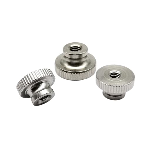 SQING M3 M4 M5 M6 M8 M10 304 A2-70 Edelstahl GB806 Doppelte Stufe Einstellen Rändelmutter Handfest Rändelmutter 3D Drucker Vorhang Wand(2pcs M6) von SQING