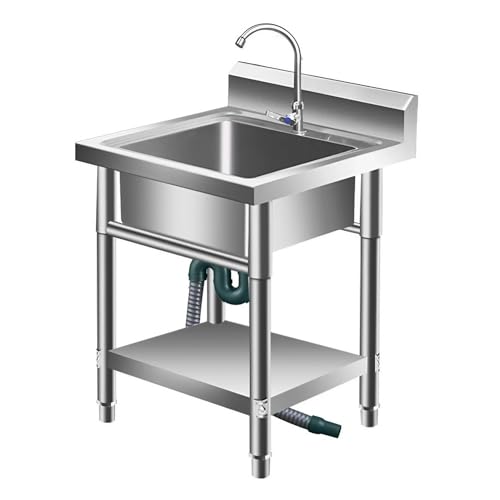 50/60 cm Edelstahl Allzweckspüle Outdoor & gewerbliche Nutzung Ideal für Restaurants Gärten Waschküche & Garagen - Langlebig & Vielseitig 50,8 cm Spüle 50/60 cm Edelstahl Allzweckspüle Outdoor & gewerbliche Nutzung Ideal für Restaurants Gärten Waschküche & Garagen - Langlebig & Vielseitig 50,8 cm Spüle von SQMGFA