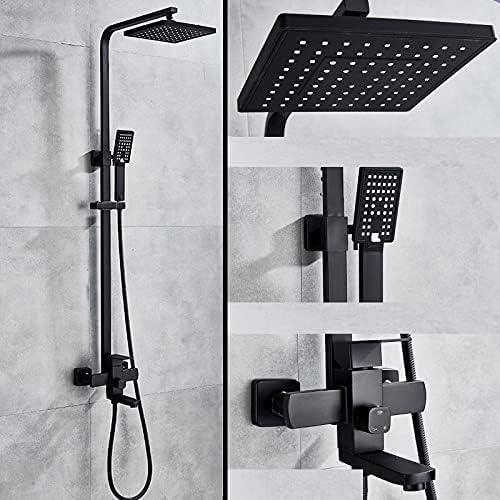 Badezimmer-Duscharmaturen-Set mit 8 Regenduschköpfen, Wannen-Auslauf, Waschbeckenarmatur, 3-Wege-Einhandmischbatterie, Badewannendusche, Heimmian-Heimian, Mattschwarz Badezimmer-Duscharmaturen-Set mit 8 Regenduschköpfen, Wannen-Auslauf, Waschbeckenarmatur, 3-Wege-Einhandmischbatterie, Badewannendusche, Heimmian-Heimian, Mattschwarz von SQMGFA