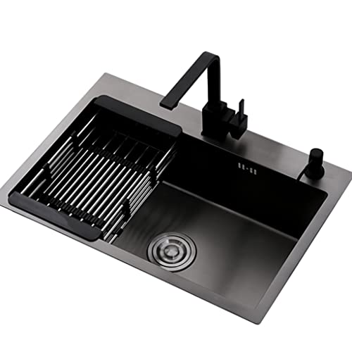 Edelstahl Küchenspüle Balkonspüle mit Wasserhahn & Zubehör Gastronomie Waschbecken Schwarz 60x45x22cm Langlebig Stilvoll & Vielseitig für Zuhause oder Outdoor Edelstahl Küchenspüle Balkonspüle mit Wasserhahn & Zubehör Gastronomie Waschbecken Schwarz 60x45x22cm Langlebig Stilvoll & Vielseitig für Zuhause oder Outdoor von SQMGFA
