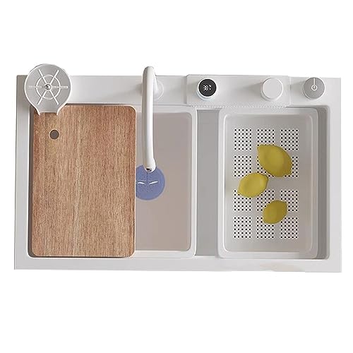 Einfache Küchenspüle mit Digitalanzeige, Edelstahl Cascade Siphon Elegant Weiß 80x45x23cm Perfekt für moderne Wohnungen und effizientes Kochen Einfache Küchenspüle mit Digitalanzeige, Edelstahl Cascade Siphon Elegant Weiß 80x45x23cm Perfekt für moderne Wohnungen und effizientes Kochen von SQMGFA