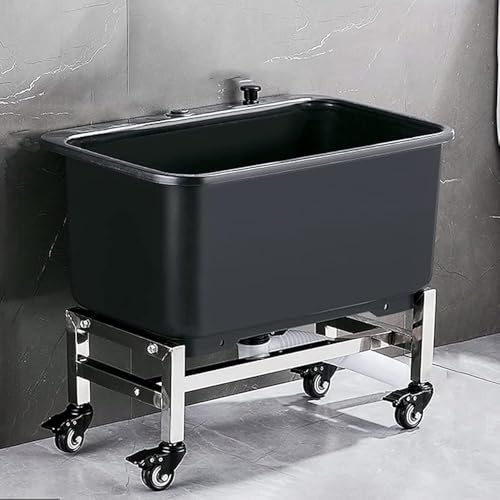 Slop SinksBodenwischer, Waschbecken + tiefes Waschbecken und Räder, freistehende Wäschekanne für Garage, kommerzielle Waschstation für den Hinterhof, abnehmbarer Mop, 60 x 40 x 50,5 cm Slop SinksBodenwischer, Waschbecken + tiefes Waschbecken und Räder, freistehende Wäschekanne für Garage, kommerzielle Waschstation für den Hinterhof, abnehmbarer Mop, 60 x 40 x 50,5 cm von SQMGFA