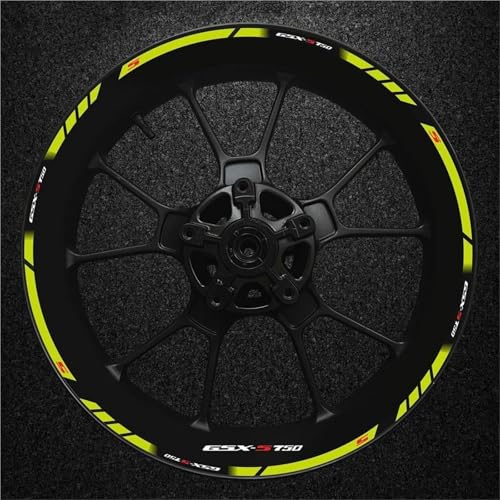 Motorrad-Felgenaufkleber, Reflektierende Felgenstreifen Für Suzuki GSXS 750 GSX-S 750 Radnabenaufkleber Felgenrandaufkleber Reflektierend Komplettset Moto(Farbe 17) von SQNYDH
