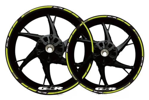 Motorrad-Felgenaufkleber Nachtreflektoren Felgenaufkleber Für Suzuki GSR600 GSR 600 17 Zoll Dekorfolie Felgenrandaufkleber Reflektierend Komplettset Moto(Farbe 11) von SQNYDH