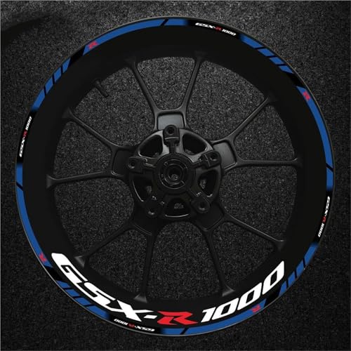 Motorrad-Felgenrandaufkleber Für Suzuki GSXR 1000 GSX-R GSXR GSX R 1000, Regenfeste Felgenband-Aufkleber Felgenrandaufkleber Reflektierend Komplettset Moto(Farbe 4) von SQNYDH