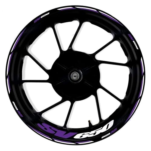 Motorradaufkleber Felgenrandaufkleber Für Suzuki SV650 SV 650 17 Zoll Reflektierende Felgenaufkleber Felgenrandaufkleber Reflektierend Komplettset Moto(Farbe 20) von SQNYDH