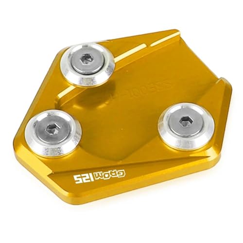 SQNYDH Kickstand-Trägerplatte Motorrad Kickständer Fußpads Für HO&NDA Grom 125 MSX125 2013-2023 Seitenständer Platte Pad Unterstützung Platte Extender Seitenständer-Verlängerungspad(Gold 1) von SQNYDH