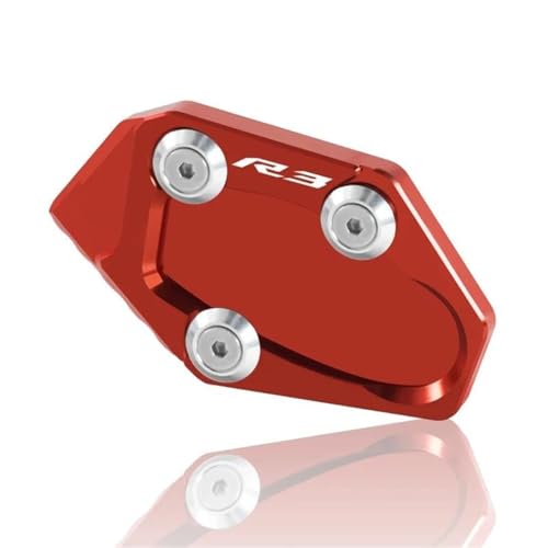 SQNYDH Kickstand-Trägerplatte Motorrad-Seitenständer-Auflage Für Yamaha MT-03 YZF-R3 Mt-03 YZF R3 Seitenständer-Verlängerungsplatte Seitenständer-Verlängerungspad(Rot) von SQNYDH