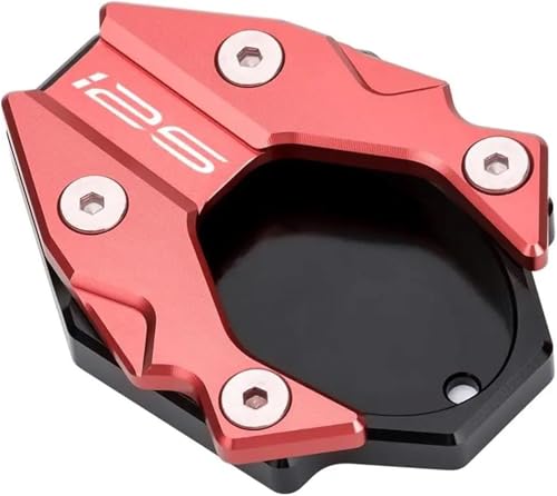 SQNYDH Kickstand-Trägerplatte Motorrad-Seitenständer-Fußpolster Für Kawasaki Z125 Z 125 (2018–2024), Seitenständer-Stützplatte, Motorrad-Ständerverlängerung Seitenständer-Verlängerungspad(Rot) von SQNYDH