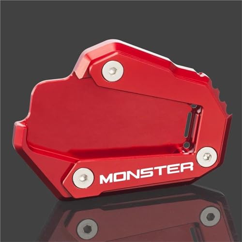 SQNYDH Kickstand-Trägerplatte Motorrad Seitenständer Pad Für Ducati Monster 937 2021 2022 Kickstand Verlängerung Platte Unterstützung Fuß Seitenständer Pad Seitenständer-Verlängerungspad(Rot 1) von SQNYDH