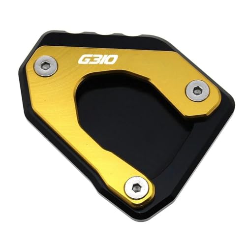 SQNYDH Kickstand-Trägerplatte Motorrad Seitenständer Platte Pad Für G310R G 310R G 310R 2017 2018 2019 Foot Pads Kickstand Support Pad Extender Seitenständer-Verlängerungspad(Gold) von SQNYDH