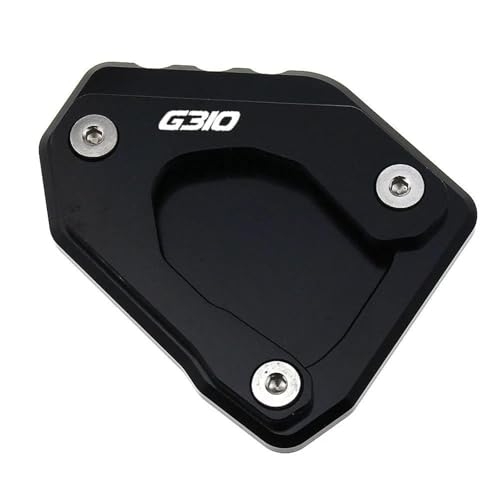 SQNYDH Kickstand-Trägerplatte Motorrad Seitenständer Platte Pad Für G310R G 310R G 310R 2017 2018 2019 Foot Pads Kickstand Support Pad Extender Seitenständer-Verlängerungspad(Schwarz) von SQNYDH