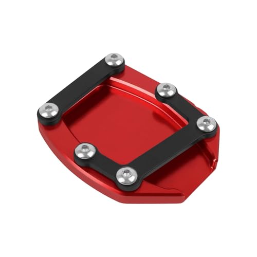 SQNYDH Kickstand-Trägerplatte Motorrad-Seitenständerplatte Für Ducati Diavel V4 DIAVEL V4 1200 2023 2024, Fußstützen-Seitenstütze, Motorrad-Ständerverlängerung Seitenständer-Verlängerungspad(Rot) von SQNYDH