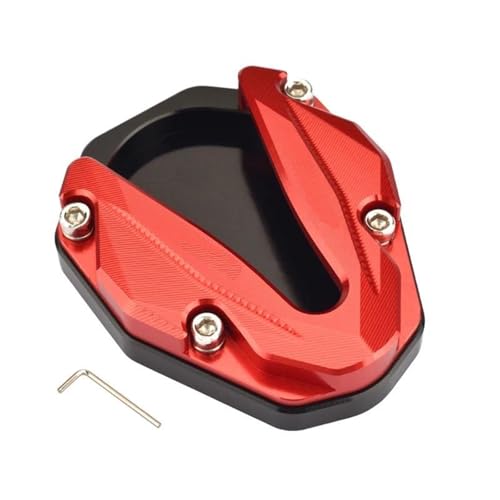 SQNYDH Kickstand-Trägerplatte Motorrad-Seitenständerplatte Für Zontes 368G 368 G 368-G 2024 2025, Seitenständer-Auflageplatte, Fußstützenverlängerung Seitenständer-Verlängerungspad(Rot) von SQNYDH