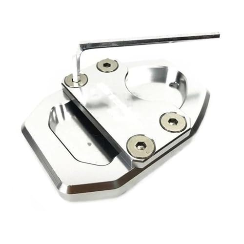 SQNYDH Kickstand-Trägerplatte Motorrad Seitenständerpolster Für SYM GTS300i Ständerplattenverlängerung Fußseitenständerstützpolster Seitenständer-Verlängerungspad(Silber) von SQNYDH