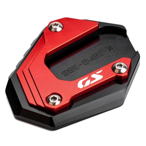 SQNYDH Kickstand-Trägerplatte Motorradseitenständer Für F900GS F800GS Adventure 2025 2024 Ständerverlängerung Fußseitenständer Seitenständer-Verlängerungspad(Rot) von SQNYDH