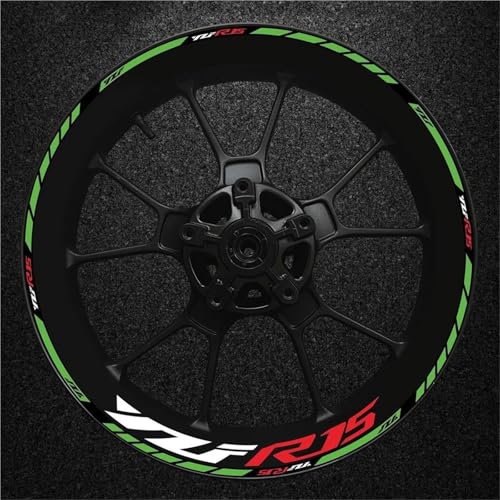 SQNYDH Motorrad-Aufkleber, Radstreifen, Felgenaufkleber Für Yamaha R15 Yzfr15 Yzf-R15 YzfR15, Reflektierende Radaufkleber Felgenrandaufkleber Reflektierend Komplettset Moto(Farbe 13) von SQNYDH