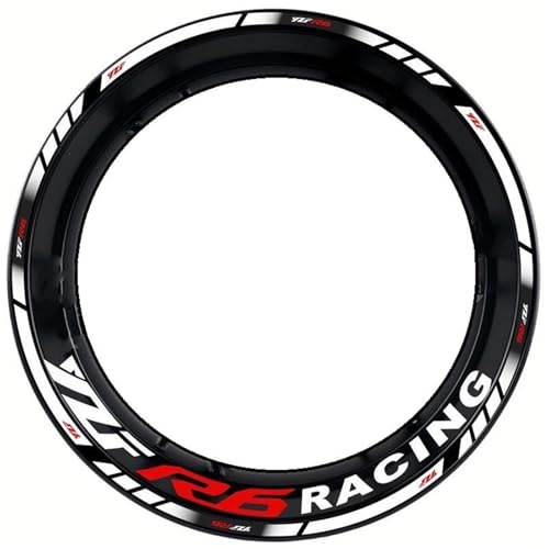 SQNYDH Motorrad-Felgenaufkleber, Nachtreflektoren Für Yamaha YZF-R6 YZFR6 YZF R6 17 Zoll Dekorfolie Felgenrandaufkleber Reflektierend Komplettset Moto(Farbe 1) von SQNYDH