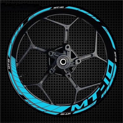 SQNYDH Motorrad-Felgenaufkleber, Reflektierende Felgenaufkleber Für Yamaha MT10 MT-10 MT 10 2022 17 Zoll Nadelstreifen-Aufkleber Felgenrandaufkleber Reflektierend Komplettset Moto(Farbe 12) von SQNYDH
