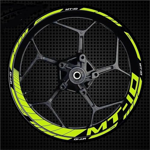 SQNYDH Motorrad-Felgenaufkleber, Reflektierende Felgenaufkleber Für Yamaha MT10 MT-10 MT 10 2022 17 Zoll Nadelstreifen-Aufkleber Felgenrandaufkleber Reflektierend Komplettset Moto(Farbe 16) von SQNYDH