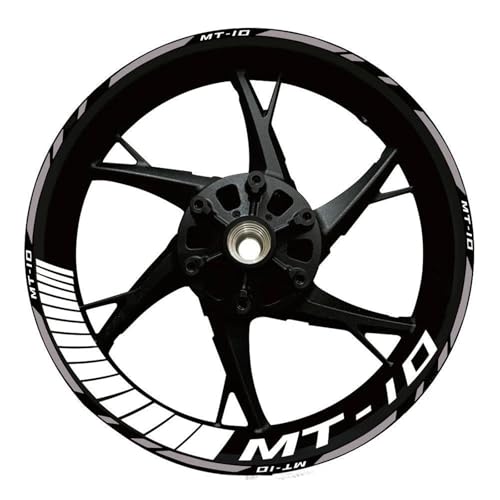 SQNYDH Motorrad-Felgenaufkleber, Reflektierende Felgenstreifen Für Yamaha MT10 MT-10 MT 10 2019 2020 2021 2022 2023 Radnabenaufkleber Felgenrandaufkleber Reflektierend Komplettset Moto(Farbe 17) von SQNYDH