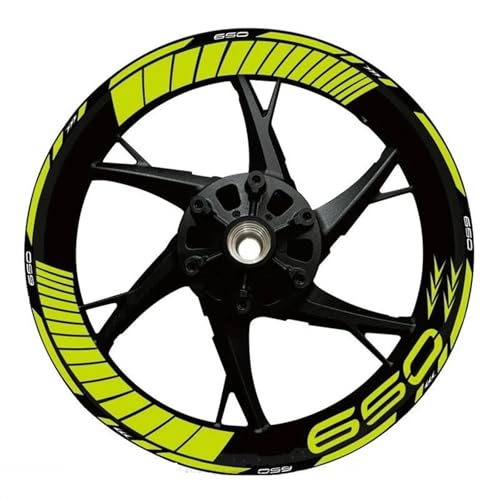 SQNYDH Motorrad-Felgenaufkleber Für Kawasaki Z650 Z 650 Felgenrandaufkleber Reflektierend Komplettset Moto(Farbe 5) von SQNYDH