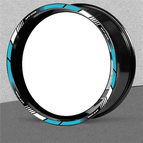 SQNYDH Motorrad-Felgenaufkleber Für Yamaha MT-03 MT03 MT 03 Reflektierende Felgenaufkleber Felgenrandaufkleber Reflektierend Komplettset Moto(Farbe 5) von SQNYDH