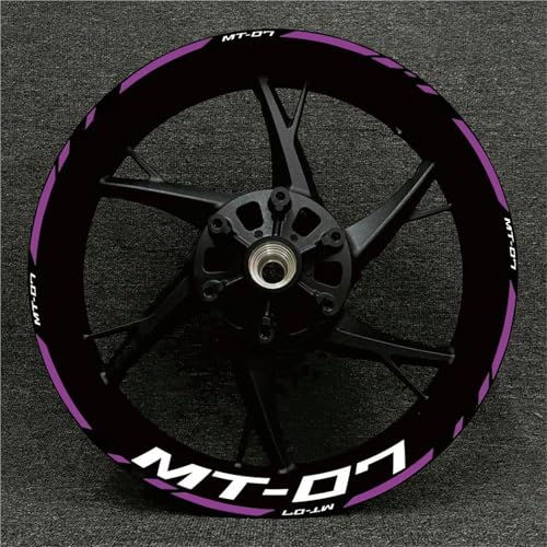 SQNYDH Motorrad-Felgenaufkleber Für Yamaha MT 07 MT07 MT-07, Reflektierende Streifen Felgenrandaufkleber Reflektierend Komplettset Moto(Farbe 10) von SQNYDH