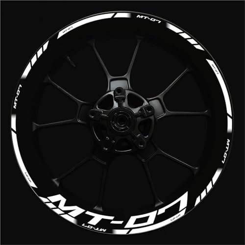 SQNYDH Motorrad-Felgenaufkleber Für Yamaha MT07 MT 07 MT-07 Felgenaufkleber Radnabenaufkleber Reflektierende Felgenaufkleber Motorrad-Felgenaufkleber Set(Farbe 2) von SQNYDH