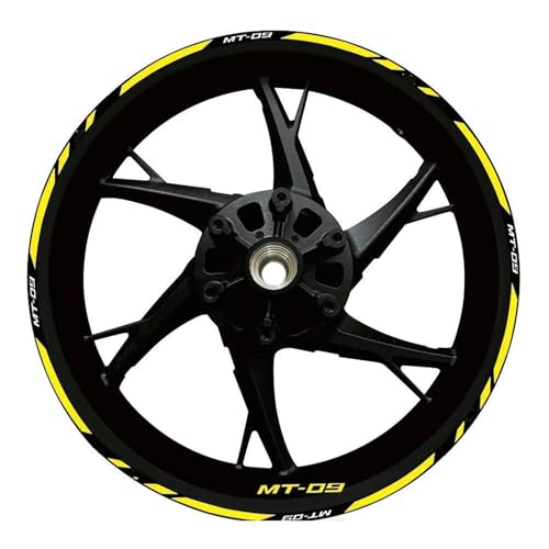 SQNYDH Motorrad-Felgenaufkleber Für Yamaha MT09 MT-09 Mt 09, Reflektierende Felgenaufkleber Felgenrandaufkleber Reflektierend Komplettset Moto(Farbe 25) von SQNYDH