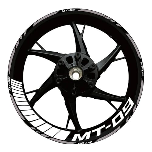 SQNYDH Motorrad-Felgenaufkleber Für Yamaha MT09 MT-09 Mt 09, Reflektierende Felgenaufkleber Felgenrandaufkleber Reflektierend Komplettset Moto(Farbe 3) von SQNYDH