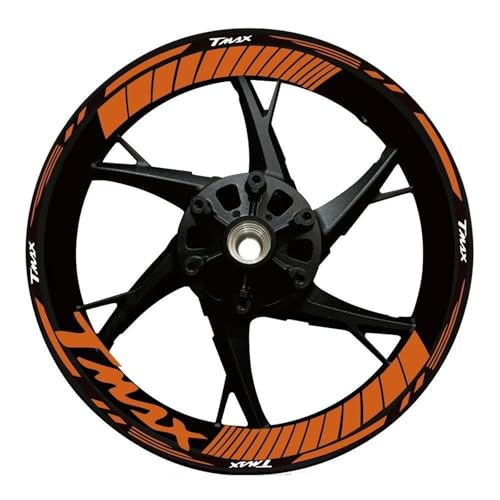 SQNYDH Motorrad-Felgenaufkleber Für Yamaha TMAX500 T-MAX 500 T MAX500, Reflektierende Felgenaufkleber Felgenrandaufkleber Reflektierend Komplettset Moto(Farbe 13) von SQNYDH