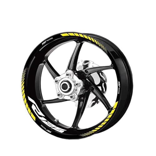 SQNYDH Motorrad-Felgenaufkleber Für Yamaha YZF R125 YZF-R125 YZFR125 17 Zoll Reflektierende Felgenaufkleber Felgenrandaufkleber Reflektierend Komplettset Moto(Farbe 2) von SQNYDH